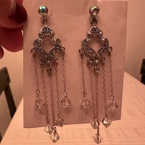 Elegant Silver Chandelier Earrings
